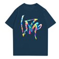 thumbnail image 2 of NAMTYQX Cute Shirts for Women Bedruckt Oversize Loose Fit Classic Print Short Sleeve Soft Light Round Neck Womens Tops Royal Blue Size 2XL, 2 of 4