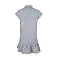 thumbnail image 4 of Leutsin Robe Mini d'Été pour Femme, Ample, Ligne A, Col en V, Imprimé Marguerites, Manches Courtes, Fente, Grande Taille, 4 of 5