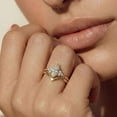thumbnail image 5 of vylahjewellery Classic Marquise Cut Diamond Engagement Ring Set 10K Vermeil Yellow Gold V Shaped Wedding Bridal Band Vintage Moissanite Birthday Day Gift Ring, 5 of 8