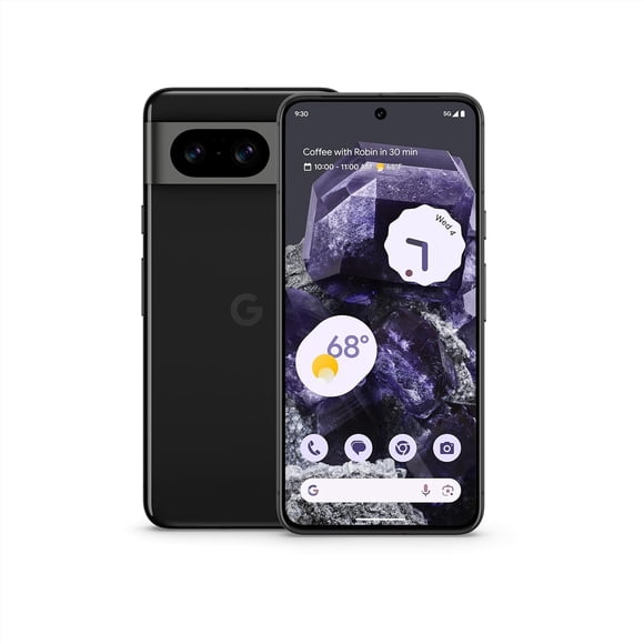 Restored Google Pixel 8 128GB Obsidian Unlocked Smartphone 6.2 inch OLED 120Hz Tensor G3 5G - Refurbished Good