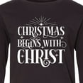 thumbnail image 4 of Inktastic Christmas Begins with Christ Long Sleeve Youth T-Shirt, 4 of 5