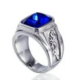 thumbnail image 2 of 7-color Stones Engagement 17mm Rings 316L Stainless Steel Men's Silver Size 7-13, 2 of 8