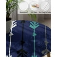 thumbnail image 3 of Abstract Black White Gray Teal Arrow Fitted Tablecloth for 36-44in Round Tables,Waterproof Table Cover,Minimalist Stripe on Navy Blue Elastic Edge Table Cloths for Dining Kitchen Holiday Party Decor, 3 of 6