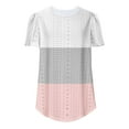 thumbnail image 6 of Summer Shirts For Women Sevevn Women's Color Blocked Round Neck Sleeve Short Sleeved T-shirt Womens Oversized Tee Shirts, 6 of 7