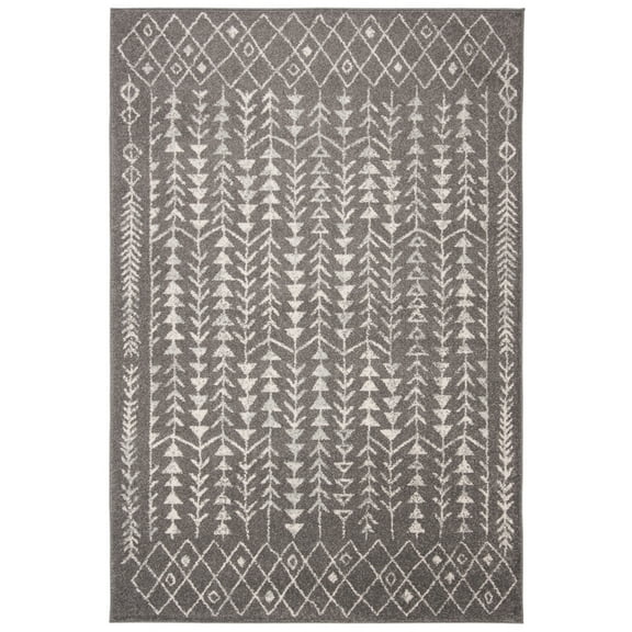 SAFAVIEH Tulum Goddard Moroccan Geometric Area Rug, 3' x 5', Dark Grey/Ivory