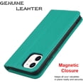 thumbnail image 5 of for iPhone 11 Wallet Case with RFID Blocking Card Slots Holder and Wrist Strap,Flip Folio Magnetic Closure,Kickstand,Genuine Leather Cover Case for iPhone 11 6.1",Pure Green, 5 of 16
