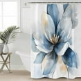 thumbnail image 2 of Extra Long Shower Curtain 72x96 Inch, Moroccon Shower Curtain Waterproof Bathroom Decor Blue Gradient Flowers Fabric Bath Curtain Set Accessories with Hooks, 2 of 6