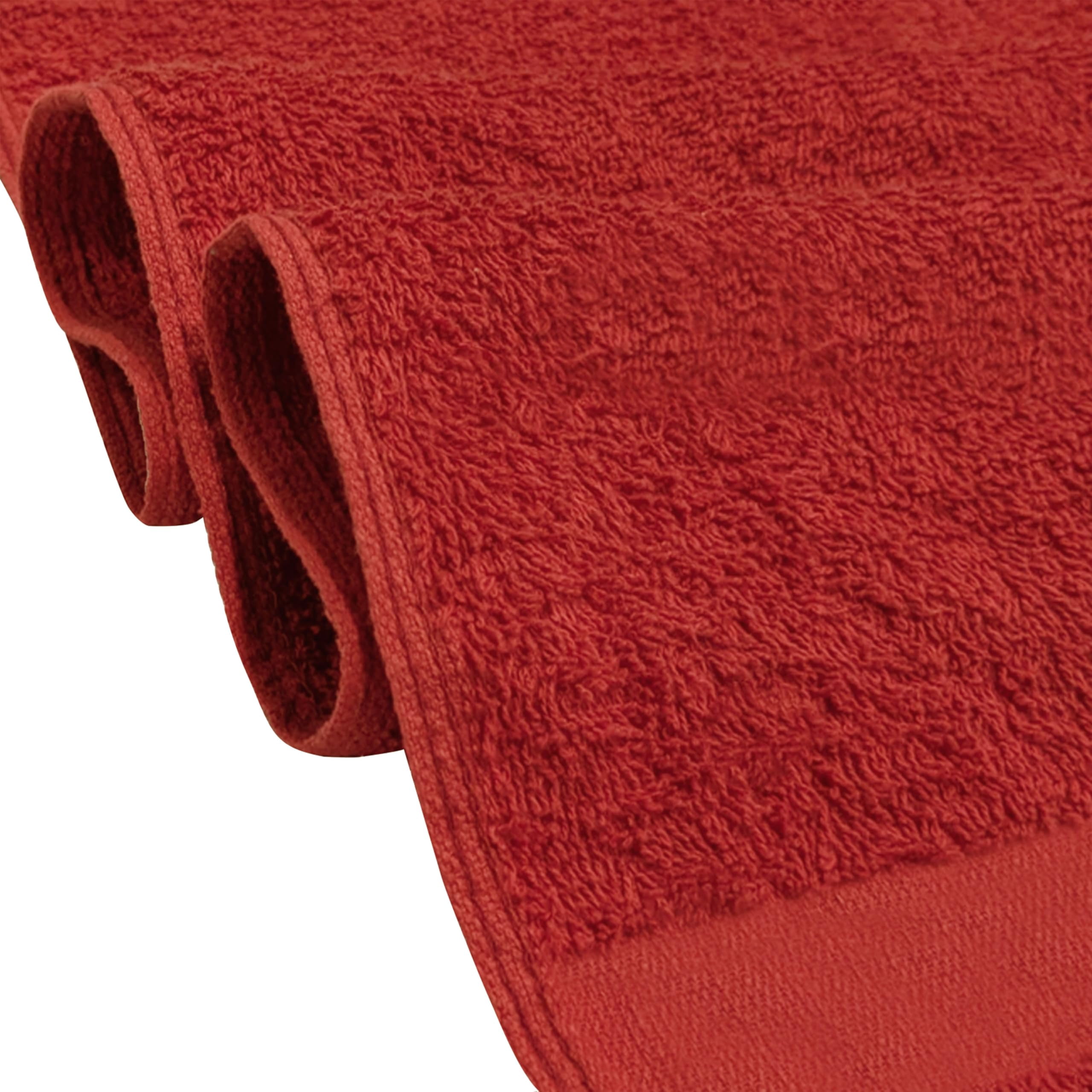 SupremePlus Premium Absorbent 16" x 27" 100% Ring Spun Cotton Hand Towels, Red 6 Count