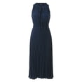 thumbnail image 4 of OSOLU Solid Color Women Sleeveless Pretty Midi Summer V-Neck Dot Ruffle Sleeveless A-Line Beach Sun Dress Boho Sundress Dresses For Women 2025 Elegant Classy, 4 of 5
