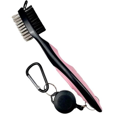 3 in 1 Retractable Club Brush with Groove Cleaner  Dual-Bristles for Wedges  Irons  Woods  Hybrids  Putters  Drivers