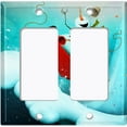 thumbnail image 2 of Metal Light Switch Wall Plate Outlet Cover (Sea Snail Starfish Pastel Glitter Reef Bubbles - Double Rocker), 2 of 2