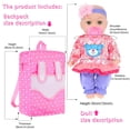 thumbnail image 3 of Muñeca eBuddy Reborn de 30 cm con 3 juegos de ropa, mochila y accesorios, 3 of 7