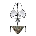 thumbnail image 2 of Uourmeti Women's Leafy Camo Halter Triangle Bikini Set - Quick Dry, Tie Side Two Piece Swimsuit for Beach & Pool Vacation, 2 of 9
