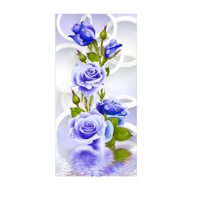 Rosa azul flor 5D diamante DIY pintura punto de cruz bordado decoración del hogar Tmvgtek decoración de arte en el hogar