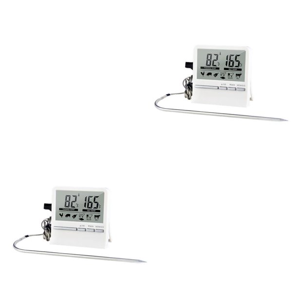 Injueey Termómetro para alimentos Sonda de acero inoxidable Pantalla digital LCD Herramientas de medición de temperatura portátiles de alta Type2 NO2