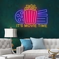 thumbnail image 2 of Glowneon It's Movie Time Neon Sign, Cinema Wall Decor Signboard, 2 of 4