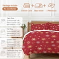 thumbnail image 6 of Christmas Gold Duvet Cover Set King Size, and White Snowflake Red 4 Piece Soft Microfiber Bedding Set Holiday Bedding with Zipper Closure, 1 Comforter Cover, 1 Flat Sheet, 2 Pillowcases, 6 of 9