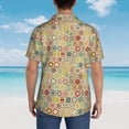 thumbnail image 4 of Bingfone Men's Short Sleeve Button Down Shirts Hawaiian Retro Geometry Printed Beach Shirt, 4 of 7