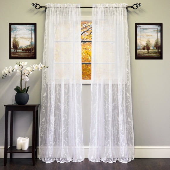 Cortinas de ventana Sweet Home Collection Songbird White