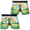 thumbnail image 3 of Happy St. Patrick’s Day Rottweiler with Green Hat Shamrocks Rainbow All Over Print Boxer Briefs Underwear for Men Dad Rottie Dog Lover Gifts Idea - 03007, 3 of 6