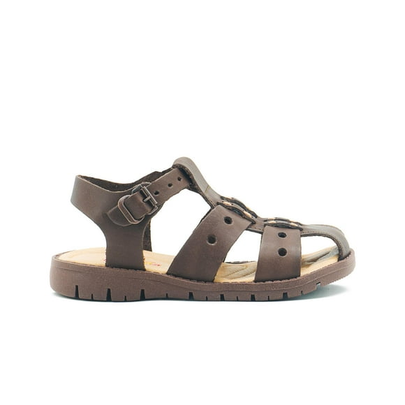 Sandalia Huaraches Pasitos Para Niño Ajuste Hebilla Piel cafe 15