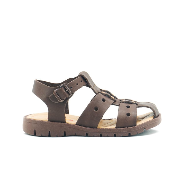Sandalia Huaraches Pasitos Para Niño Ajuste Hebilla Piel cafe 13
