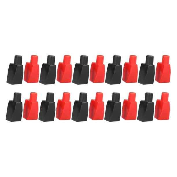 Couvercle de borne de batterie de voiture Khall, 10 ensembles de couvercle  de borne de batterie flexible Style de poteau supérieur manchon de  protection en caoutchouc de voiture rouge noir 