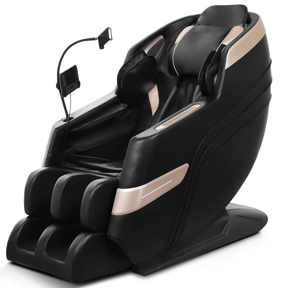 LiviNest Zero Gravity Massage Chair for Home Office: 10-Roller Full Body Air Pressure Massage - Bluetooth Speakers & Tablet Stand for 15-Minute In-Home Spa - Black Recliner for Adults