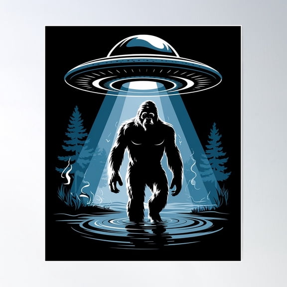 Bigfoot Poster Wall Art, Modern Wall Decor For Living Room Bedroom, 24x36 UNFRAMED