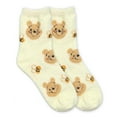 thumbnail image 5 of Winnie the Pooh Women's Cozy Crew Socks with Faux Fur Patch, 2-Pack, Size 4-10, 5 of 8