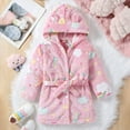thumbnail image 2 of NAFUU Girls Hooded Robe Kids Little Boys Girls Cartoon Hooded Bathrobe Toddler Robe Outfits Sleep Clothing Soft Plush Bathrobes Home Clothing Soft Sleep Clothing 7-8 Years, 2 of 7