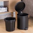 thumbnail image 2 of Contenedor de basura con pedal de metal redondo Baoblaze 1.8 galones Negro, 2 of 8