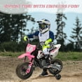 thumbnail image 6 of Jojoka 12V Electric Dirt Bike, Kids Ride on Motorcycle with Twist Grip Throttle and 2 Training Wheels, Dirt Bikes and Motorcycles 3-8 years, Pink, 6 of 7