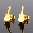 thumbnail image 3 of Boucles d'Oreilles Argent Acier Inoxydable Clou Guitare Boucles d'Oreilles Femme Mode Boucles d'Oreilles Acier Inoxydable Minimaliste Boucles d'Oreilles à la Mode, 3 of 5