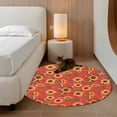 thumbnail image 2 of Round Rugs 3Ft, Yellow Sunflower Round Area Rug Washable Indoor Throw Carpet, Vintage Floral Garden Pastoral Botanical Small Non Slip Circle Rug for Bedroom Living Room Home Decor Aesthetic, 2 of 8