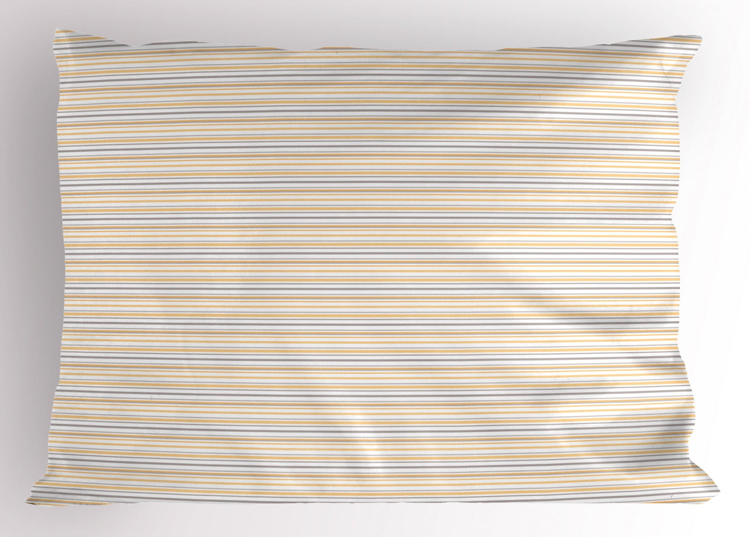 Vintage Pillow Sham Thin and Thick Lines in Shabby Colors Simplistic Geometric Pattern