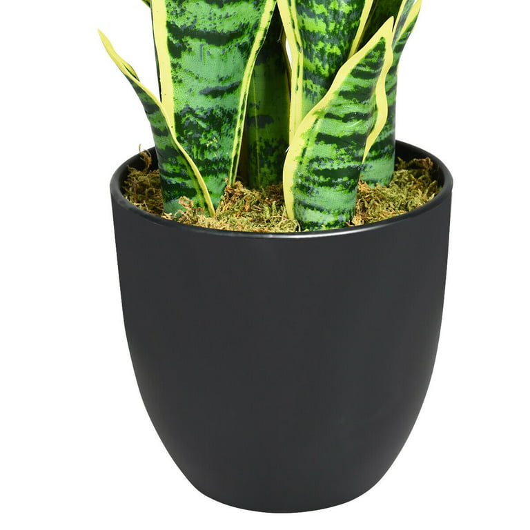 CROSOFMI Artificial Snake Plant 35 Inch Fake Sansevieria Tree with 32  Leaves Perfect Faux Mother in Law Plants in Pot for Indoor House Home  Office