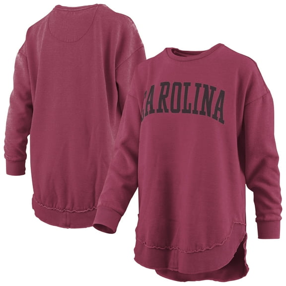 Women's Pressbox  Garnet South Carolina Gamecocks Melange Poncho Vintage Fleece Long Sleeve Pullover Sweatshirt
