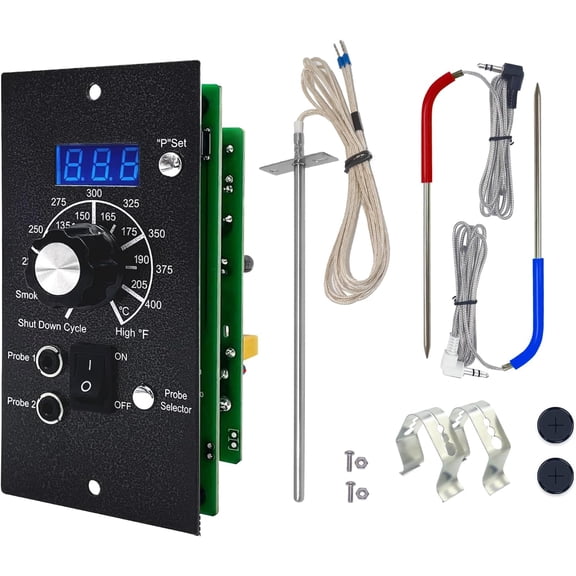 BAC365 Digital Thermostat Kit Compatible with Traeger Pro 34 20 22 Series Wood Pellet Smoker Grills,Thermometer Control Panel Replacement Parts with Dual Meat Probe