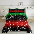thumbnail image 2 of Erosebridal Space Star Glitter Comforter Set, Ombre Black Green Red Bedding Set Gradient Galaxy Quilt Women Bedroom, Glitter Starry Sky Down Comforter With 1 Pillow Case, Twin, 2 of 6
