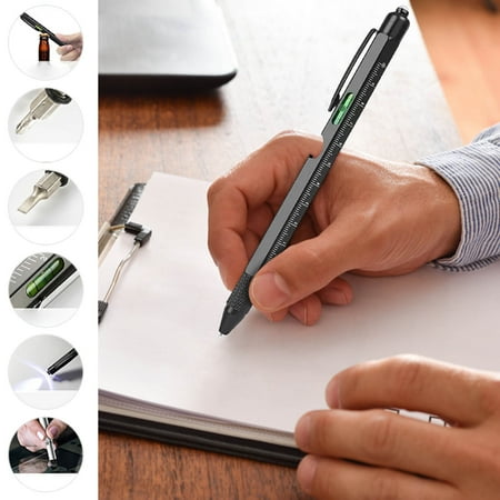 BiFandian 9-in-1 Multitool Pen Multi-Function Pen with LED Light and Tools Cool Gadget for Stocking Stuffers Gifts for Adults Office Everyday Carry