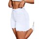 thumbnail image 1 of Pantalones cortos vaqueros IWD 2025 para mujer, cintura alta, blancos rasgados, 1 of 4