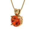 thumbnail image 2 of Clara Pucci 14K Yellow Solid Hypoallergenic Gold 2.5Ct Red Zircon Round Brilliant Cut Solitaire Designer Necklace Pendant For April, 2 of 7