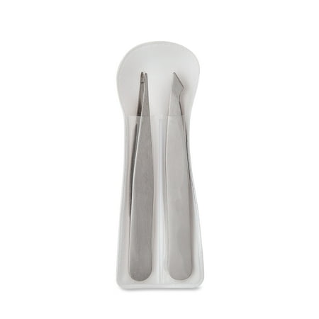Equate Metal Duo Mini Pack Slant and Pointed-Tip Tweezers, 2 Count