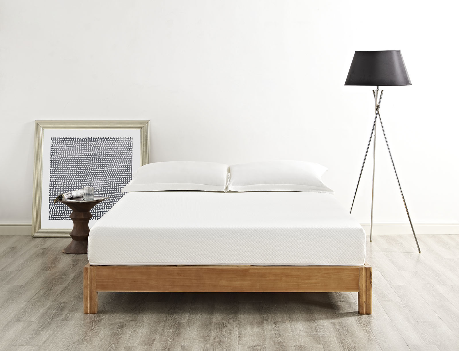 Modern Contemporary Urban Design Bedroom 8inch King Size Mattress, White, Fabric
