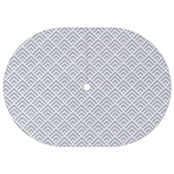 Outdoor Oval Waterproof Purple Geometry Tablecloth with Umbrella Hole and Zipper,Reusable Indoor/Outdoor Durable Table Cover for Patio, Party, Picnic 60 X 84 Inch