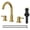 Brushed Gold, variant on TVOFEK Bathroom Faucet 3 Hole, Matte Black Bathroom Sink Faucet with Pop Up Drain, 8 inch Widespread Faucet with 360° Swivel Spout for Vanity, RV, Lavatory, Farmhouse