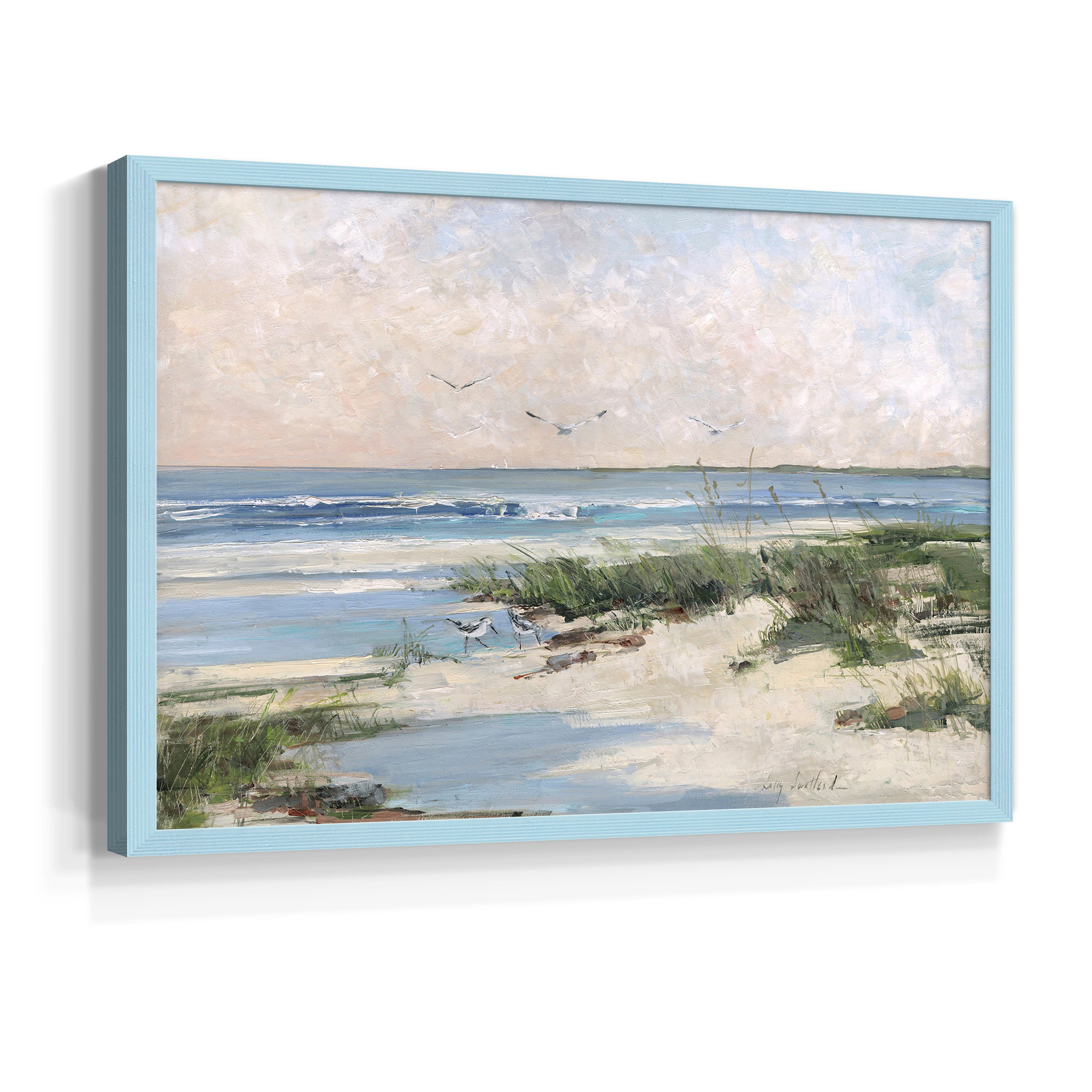 Soft Morning Sea by Sally Swatland - Restickable Framed Giclée Print