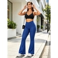 thumbnail image 2 of DENTOYOU Flare Yoga Pants for Women High Waist Butt Lifting Bootcut Pants Workout Sports Leggings Blue S, 2 of 7