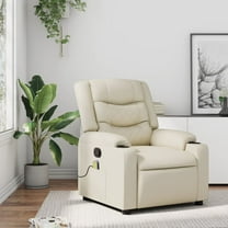 vidaXL Massage Recliner Chair Cream Faux leather, Metal, Plywood Regular